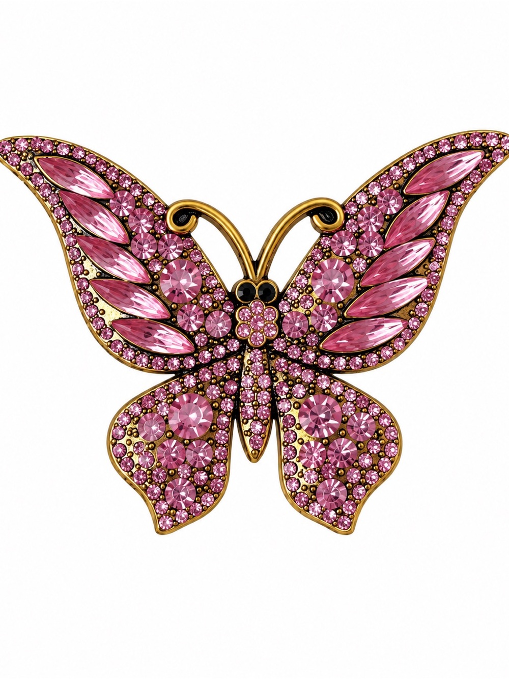 Pink Crystal Butterfly Brooch - Unbranded Women Jewelry